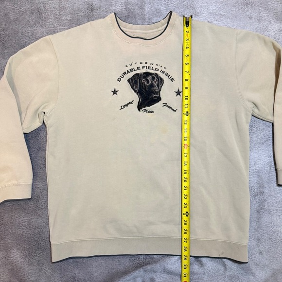 Sweatshirt Mens LT Tan Croft & Barrow Durable Field Issue Black Lab Embroidered - Picture 5 of 7